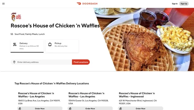 Roscoe's House of Chicken 'N Waffles Order Online