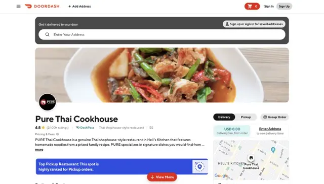 Pure Thai Cookhouse Order Online usamenuprices