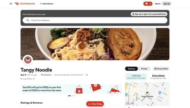 Tangy Noodle Order Online usamenuprices