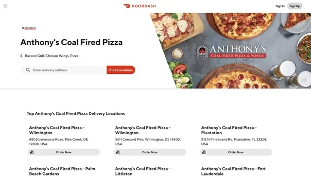 Anthony’s Coal Fired Pizza Order Online