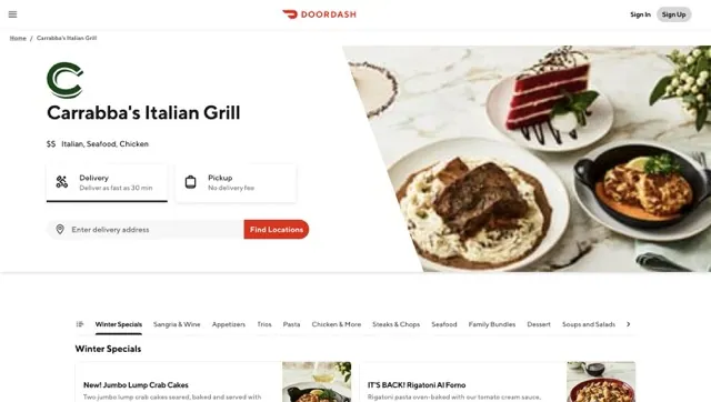 Carrabba’s Italian Grill Order Online usamenuprices